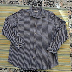 ⭐ GAP Blue / white striped Slim Fit Non-Iron dress shirt XXL 2XL